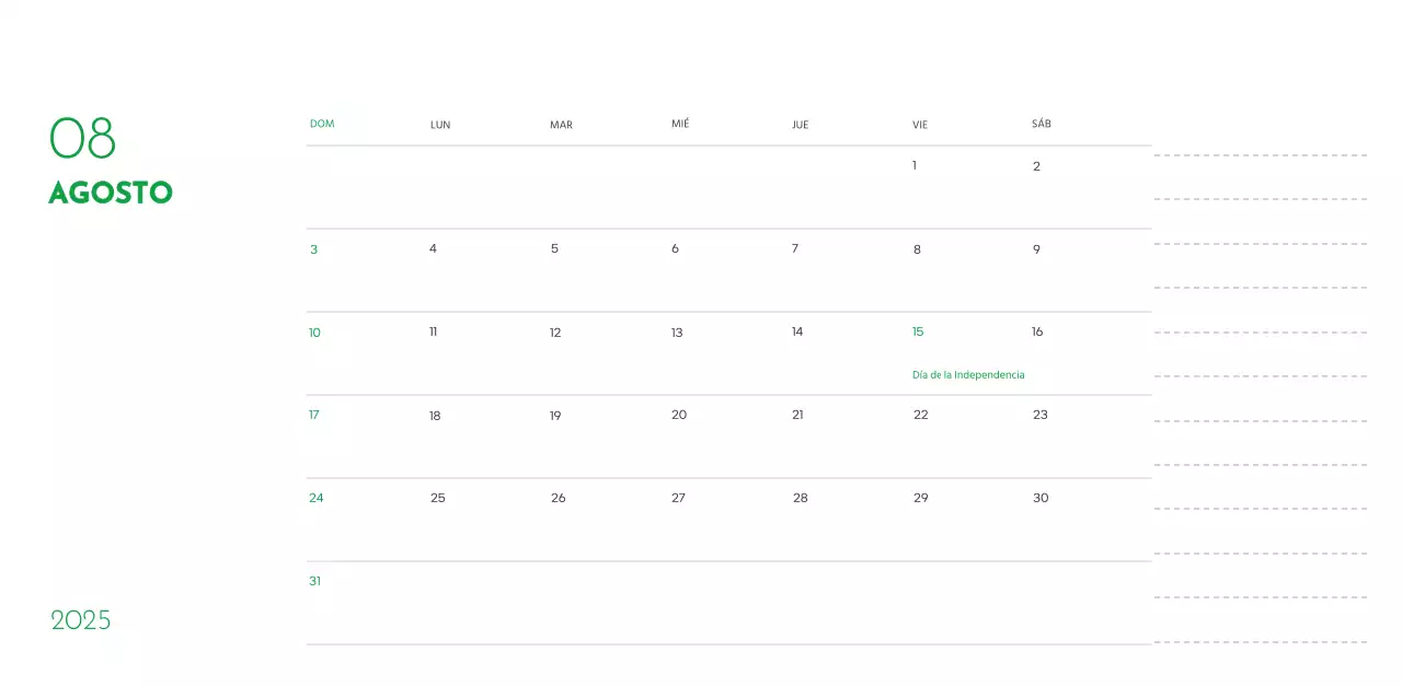 Un calendario con una foto de un cachorro y un bonito mensaje en color verde