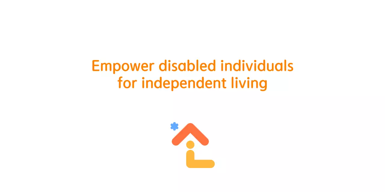 Promotional logo for a welfare center in the form of a house