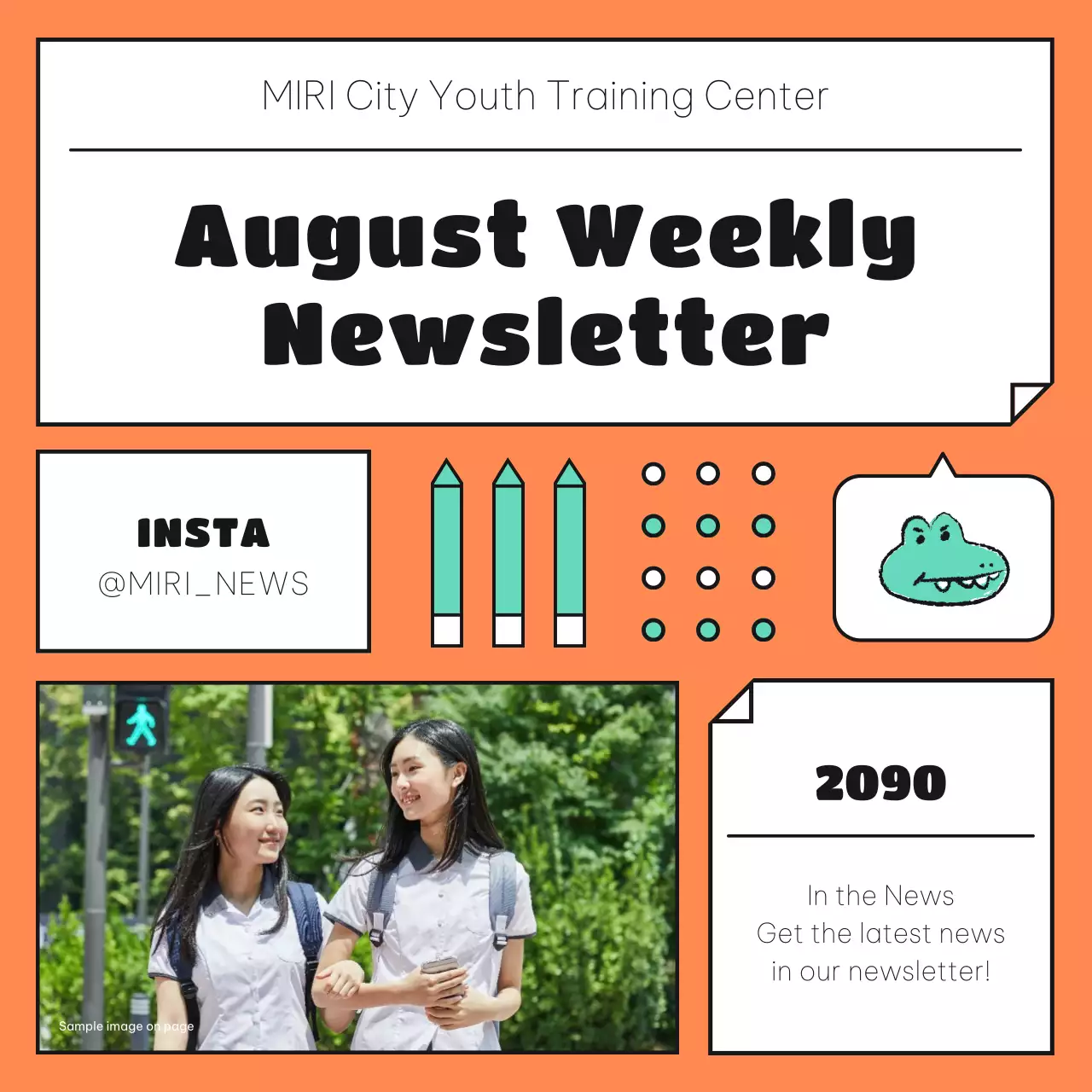 Orange Trendy Newsletter Announcement Social Media Post