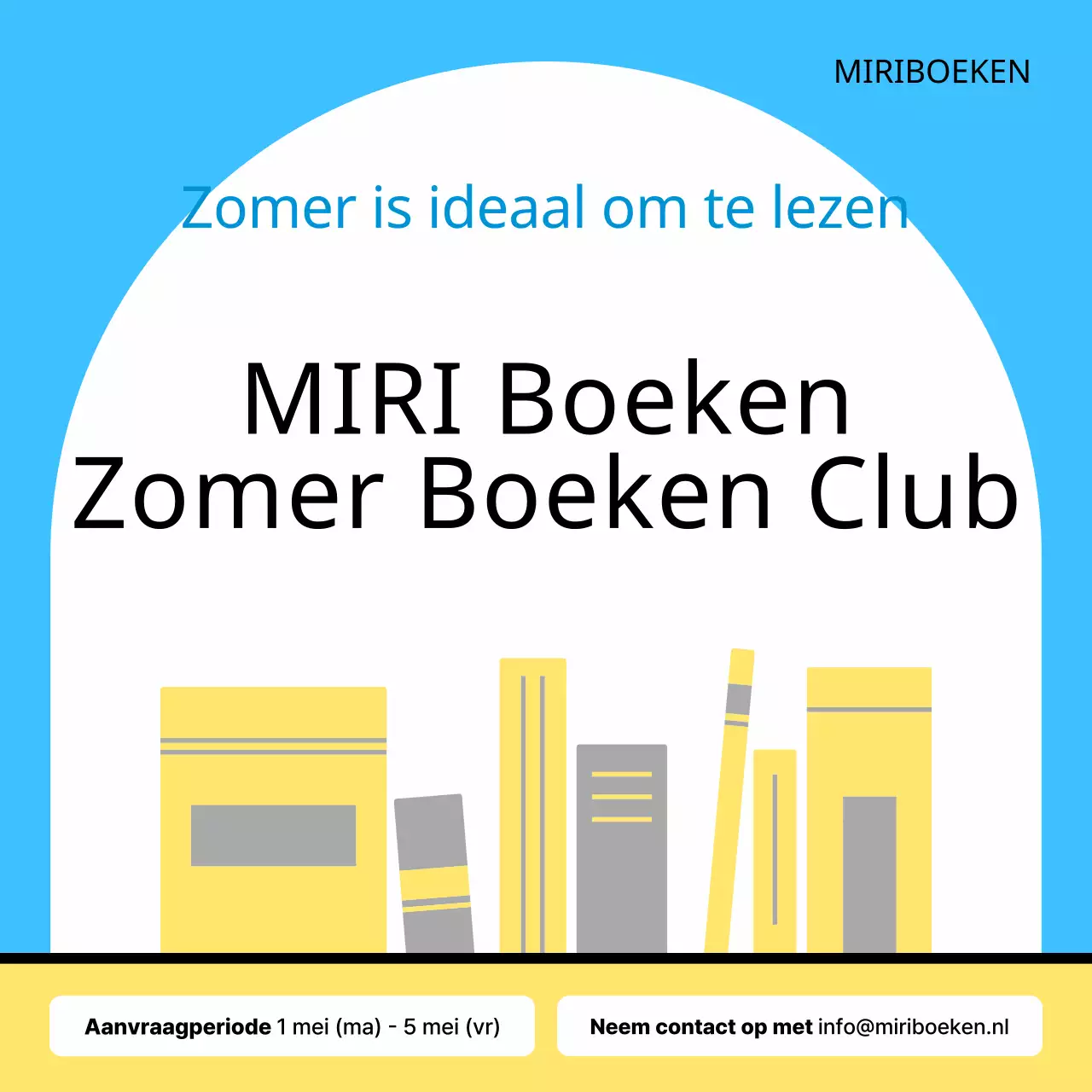 Promoot een minimalistische zomerboekenclub in geel en blauw