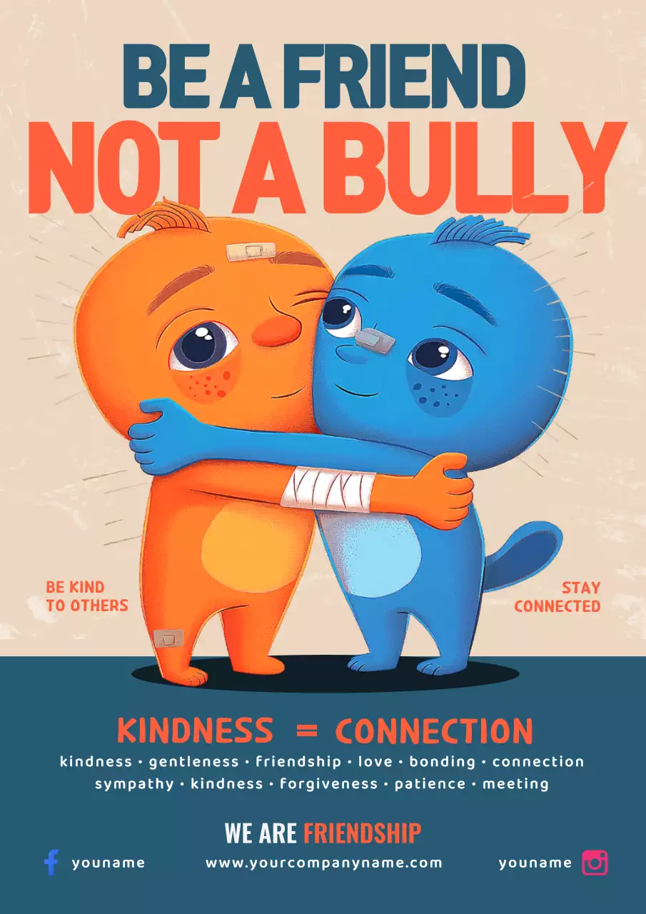 Orange Simple Friendship Announcement Poster