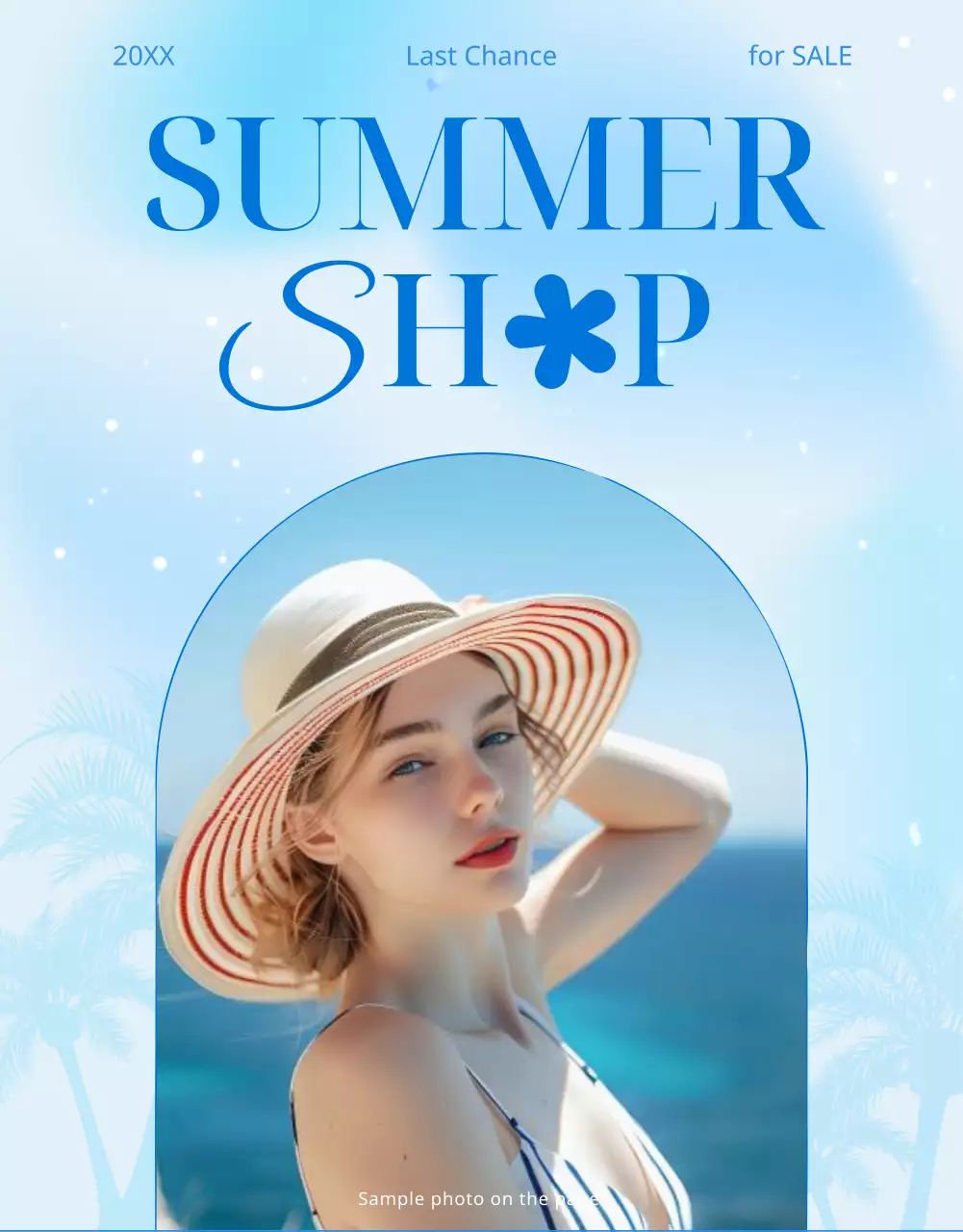 블루 트렌디 여름 프로모션 포스터