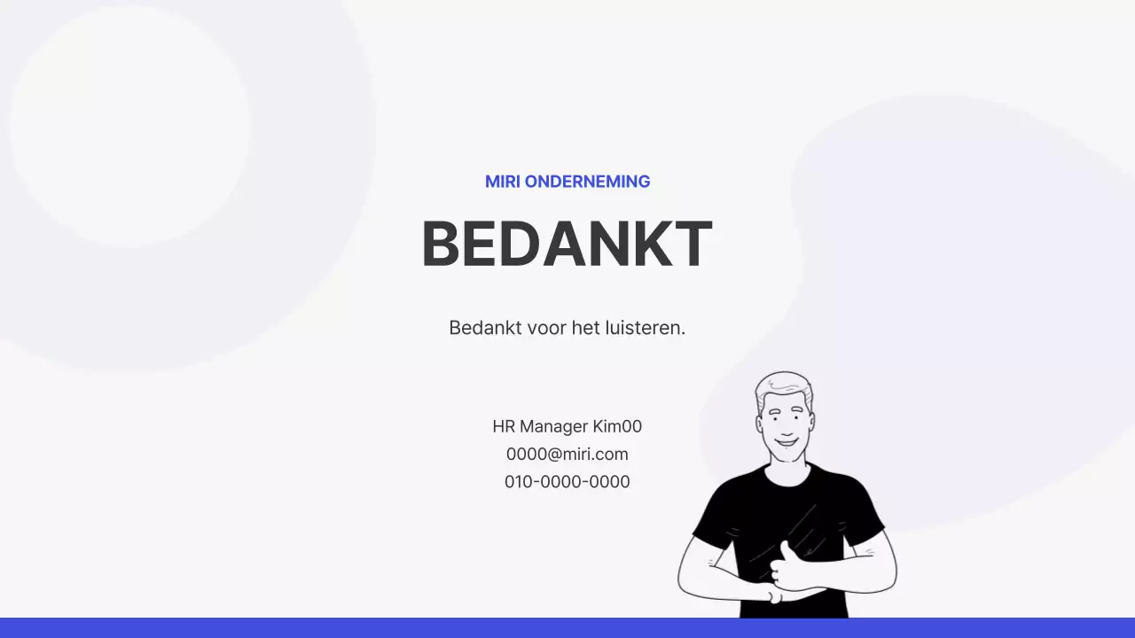 Eenvoudige inwerktraining in blauw