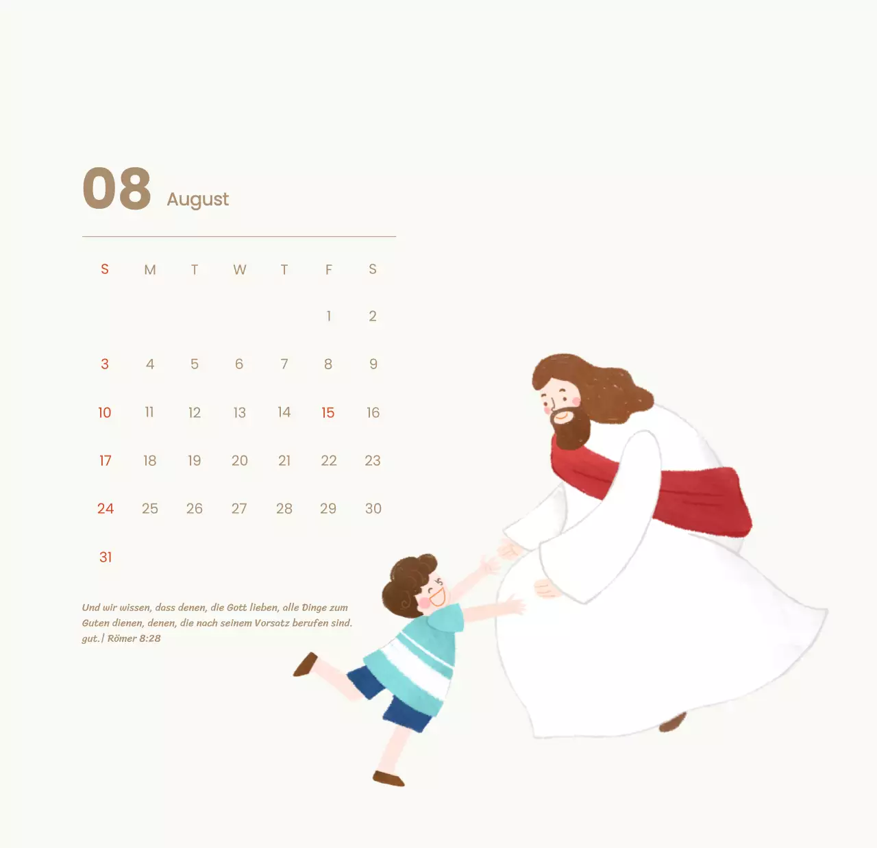 Ein Andachtskalender mit gemütlichen Illustrationen und Bibelversen auf hellblauem Hintergrund