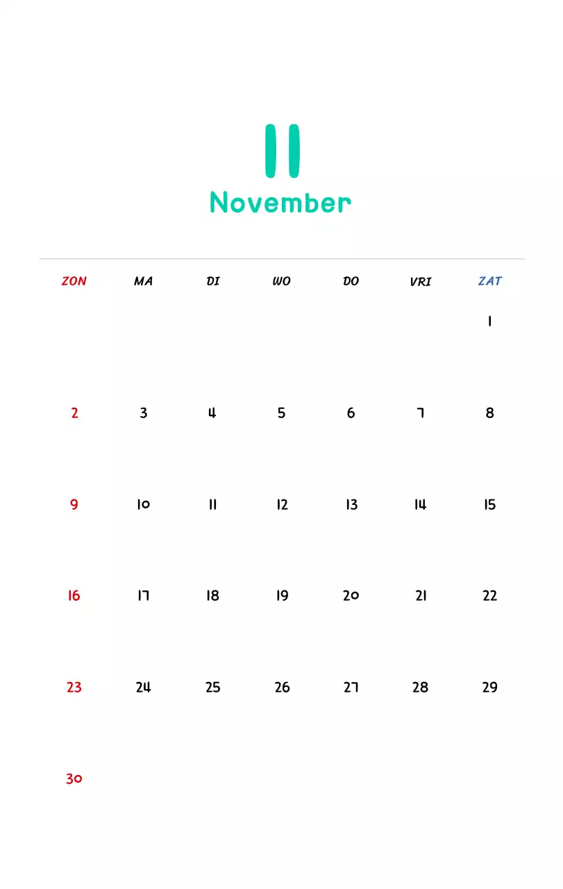 Nieuwjaarskalender met schattige illustraties