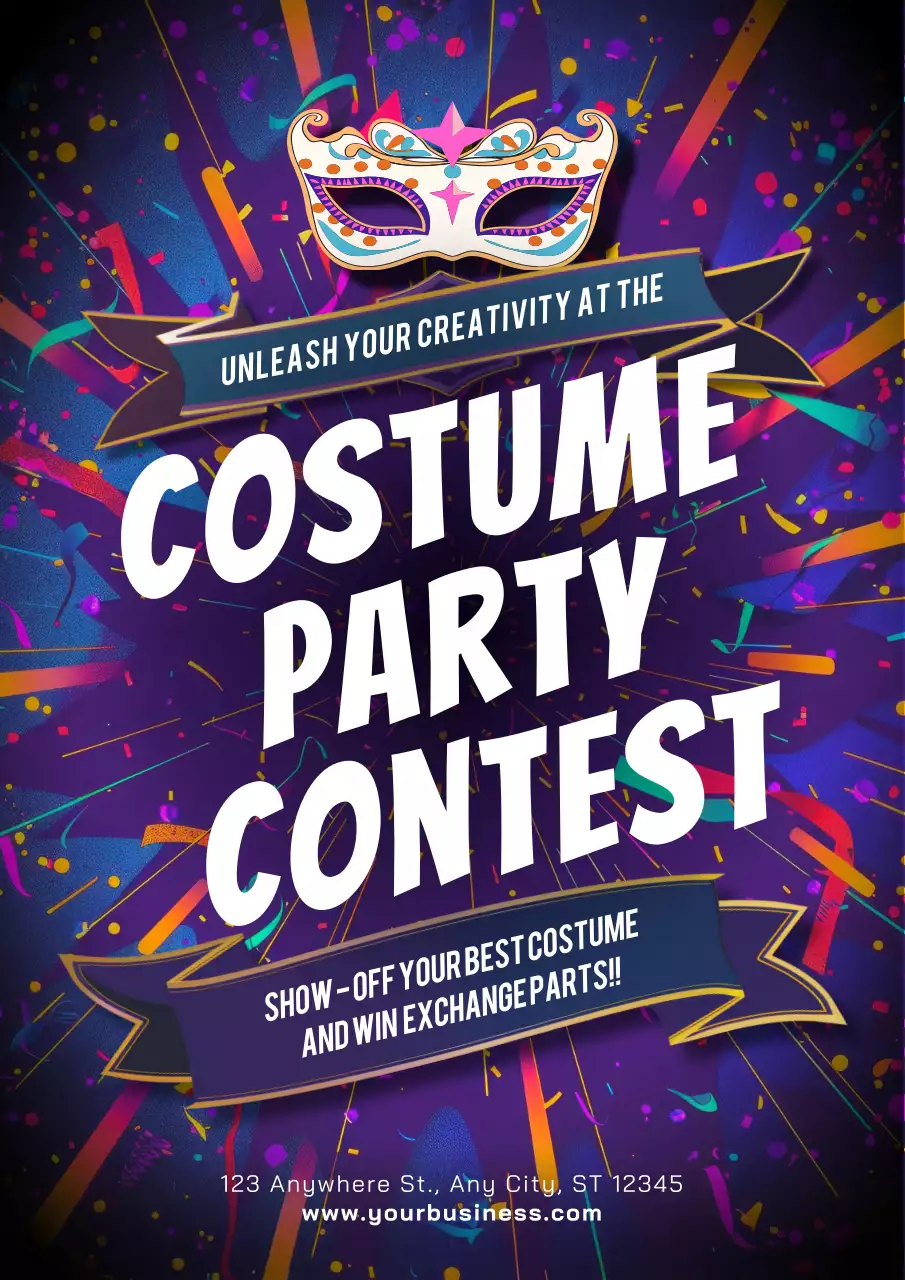 Purple Trendy Costume Event Poster