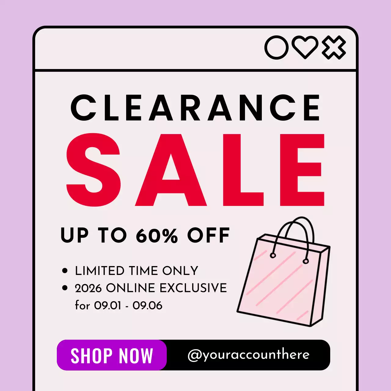 Red Bold Sale Promotion Social Media Post