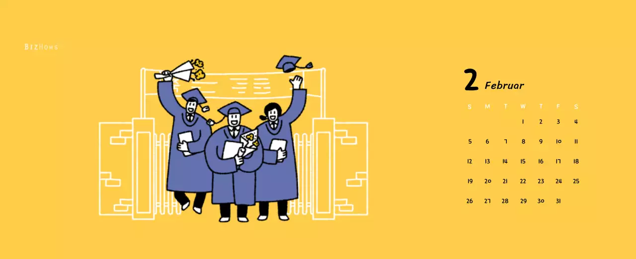 Neujahrskalender mit niedlichen Illustrationen