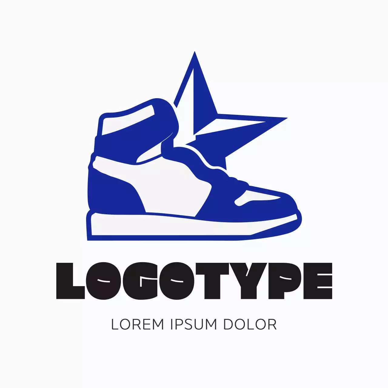 Blue Minimal Sneaker Logo