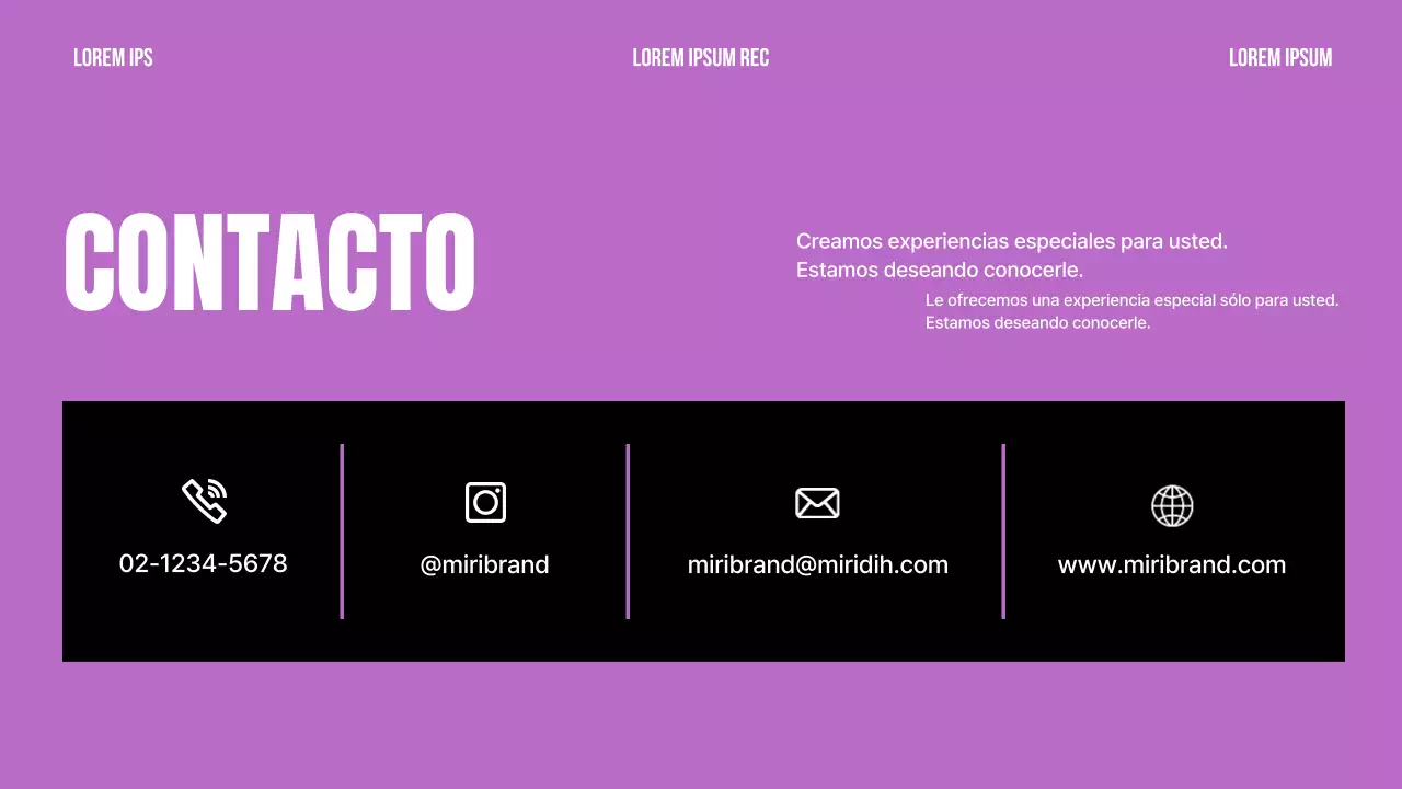 Una sencilla declaración de marca en negro y morado