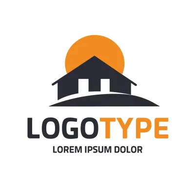 Orange Minimal Real Estate Logo