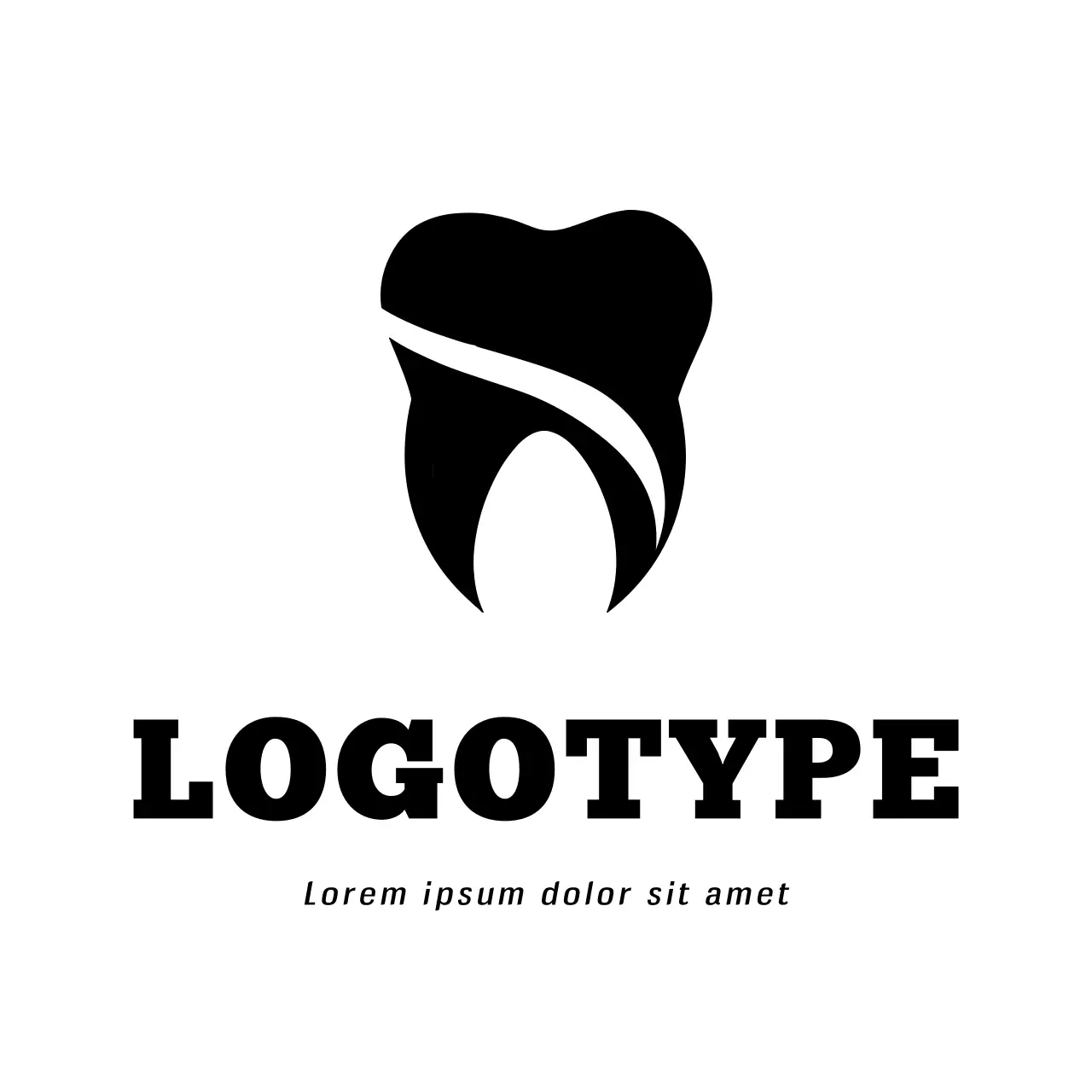 Black Minimal Dental Logo
