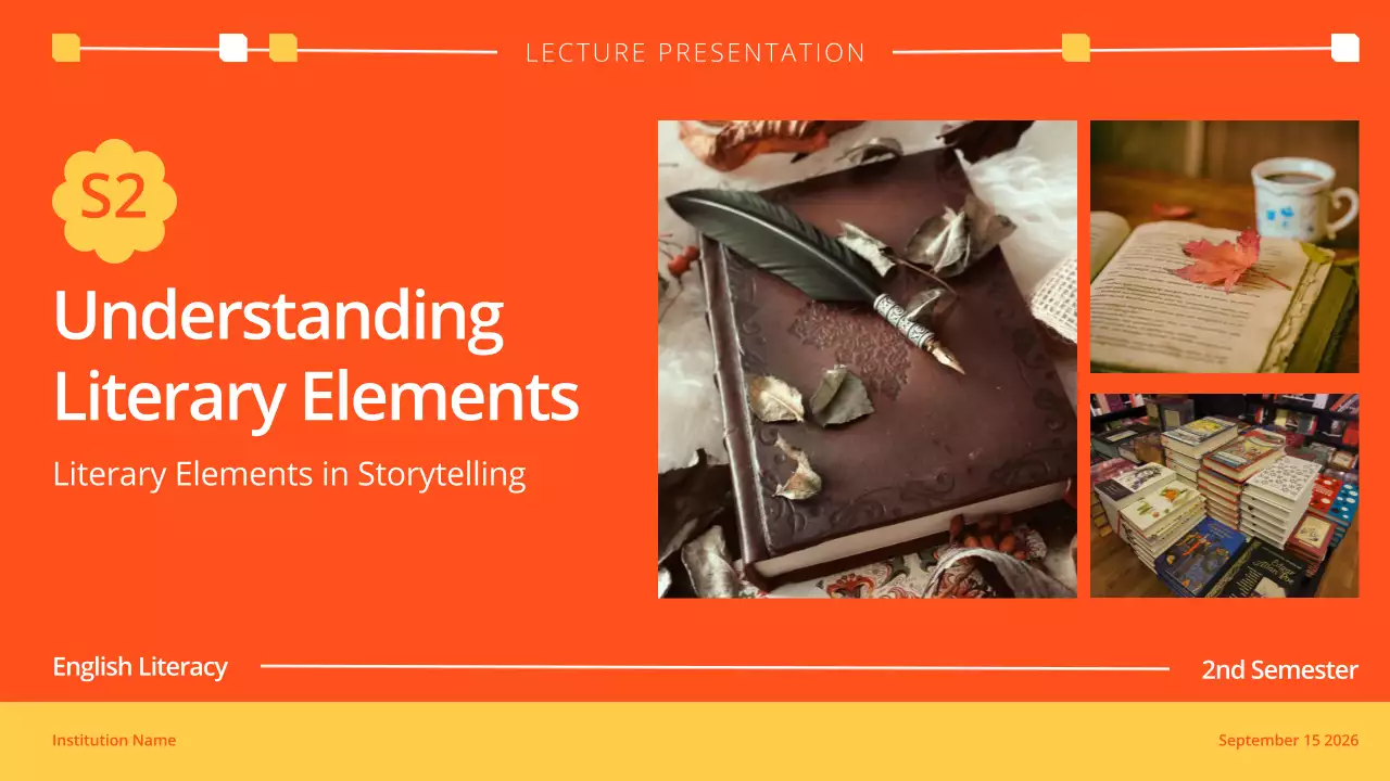 Orange Classic Literature Lecture Presentation