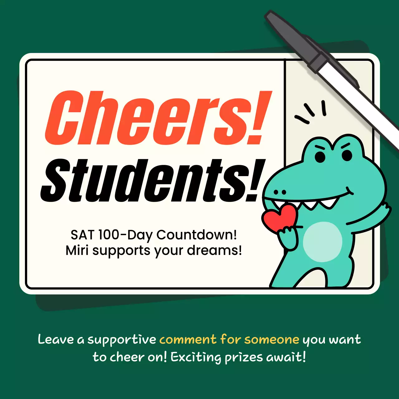 Green Trendy Student Promotion Social Media Post