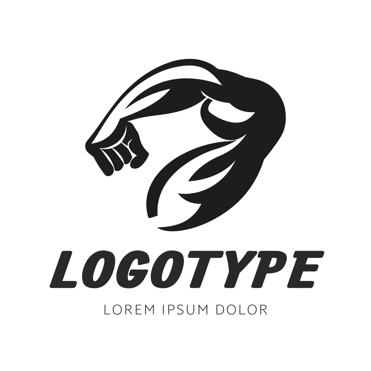 Black Minimal Fitness Logo