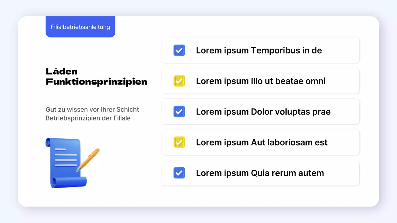 Ein Leitfaden für einfache Betriebsstandards für blaue und gelbe Läden