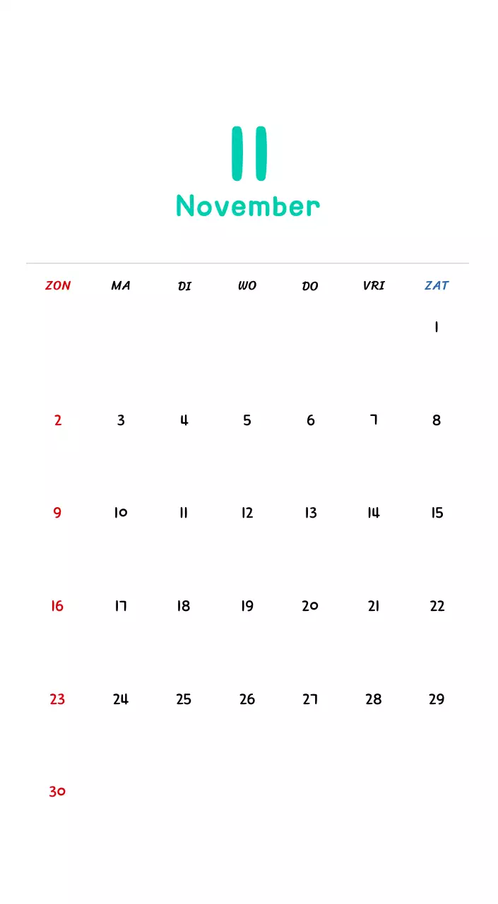 Nieuwjaarskalender met schattige illustraties