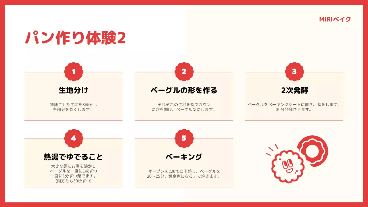 赤 シンプル ベーカリー パンフレット プレゼンテーション