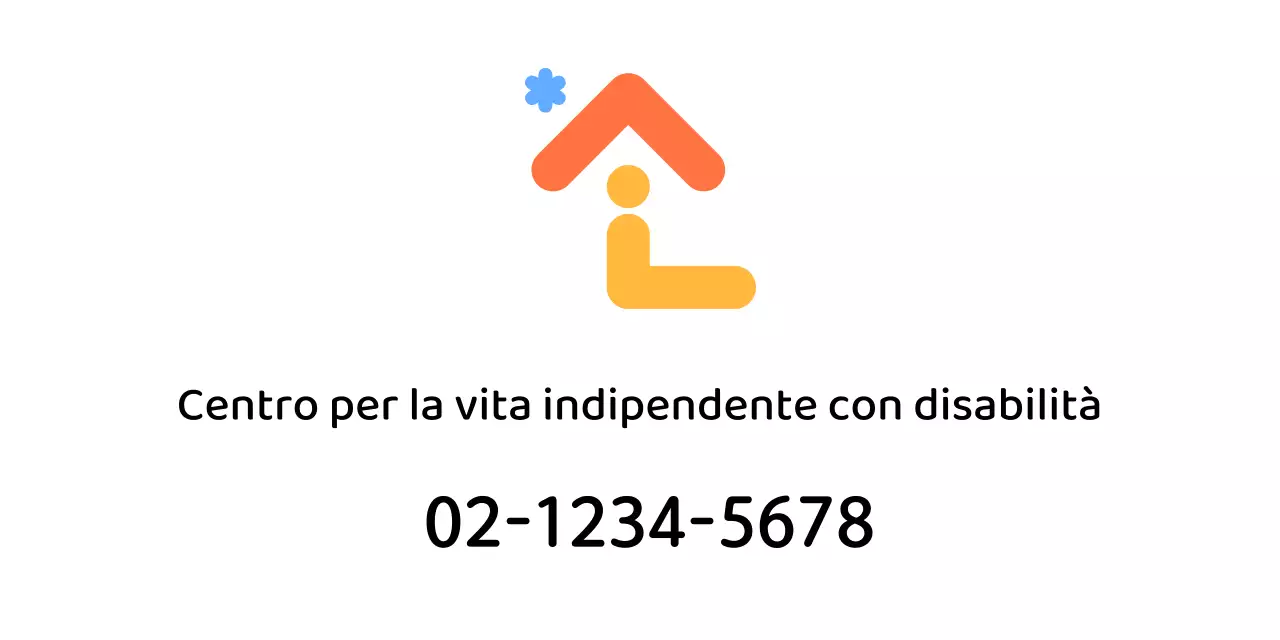Logo promozionale per un centro di assistenza sociale a forma di casa
