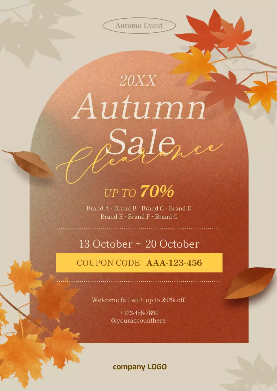 Orange Vintage Autumn Promotion Poster