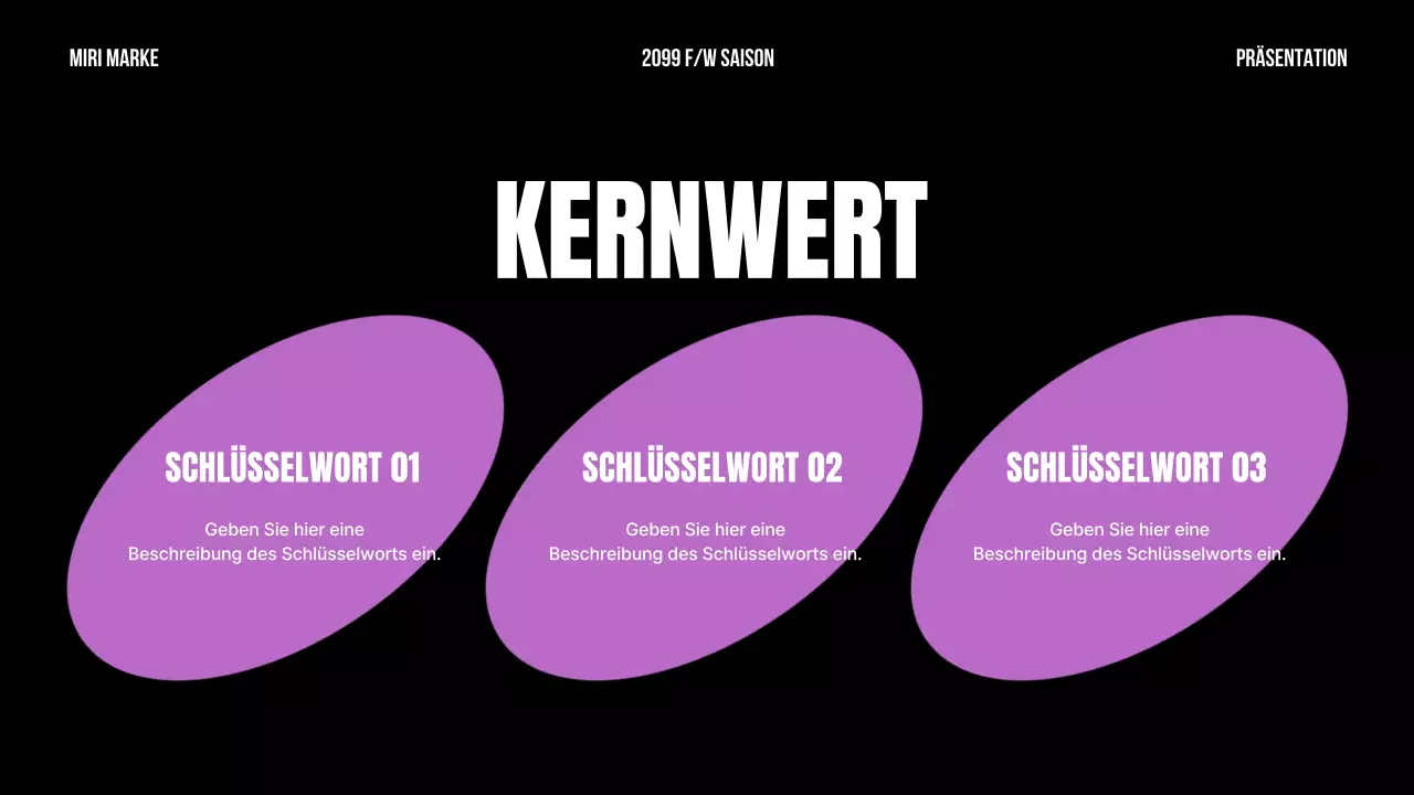 Ein einfaches Markenstatement in Schwarz und Lila