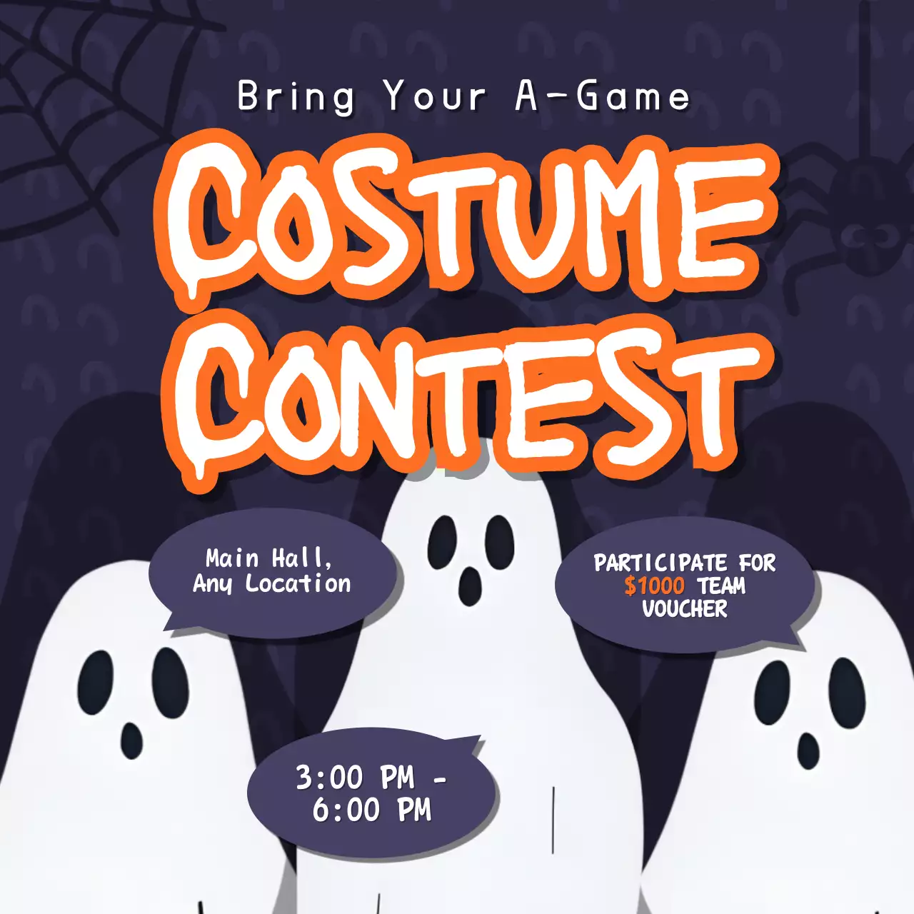 Purple Retro Costume Promotion Social Media Post