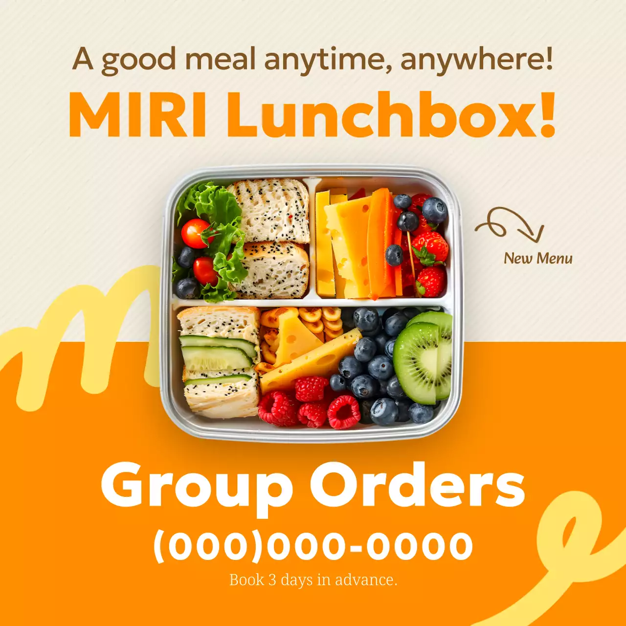 Orange Modern Lunchbox Promotion Social Media Post