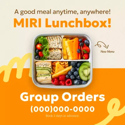 Orange Modern Lunchbox Promotion Social Media Post