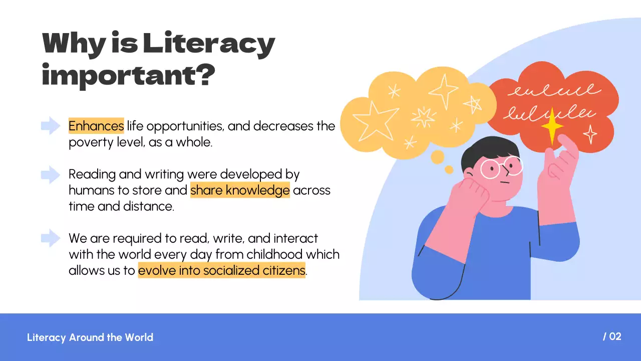 Presentasi Kuliah Literasi Biru Sederhana