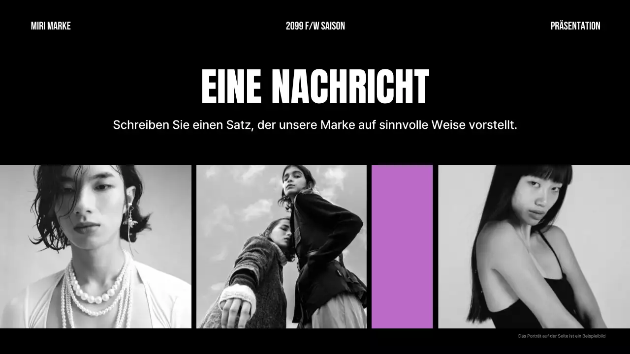 Ein einfaches Markenstatement in Schwarz und Lila