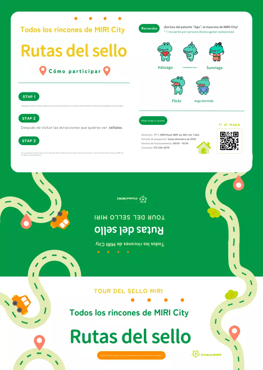 Bonito folleto turístico con el sello de la ciudad