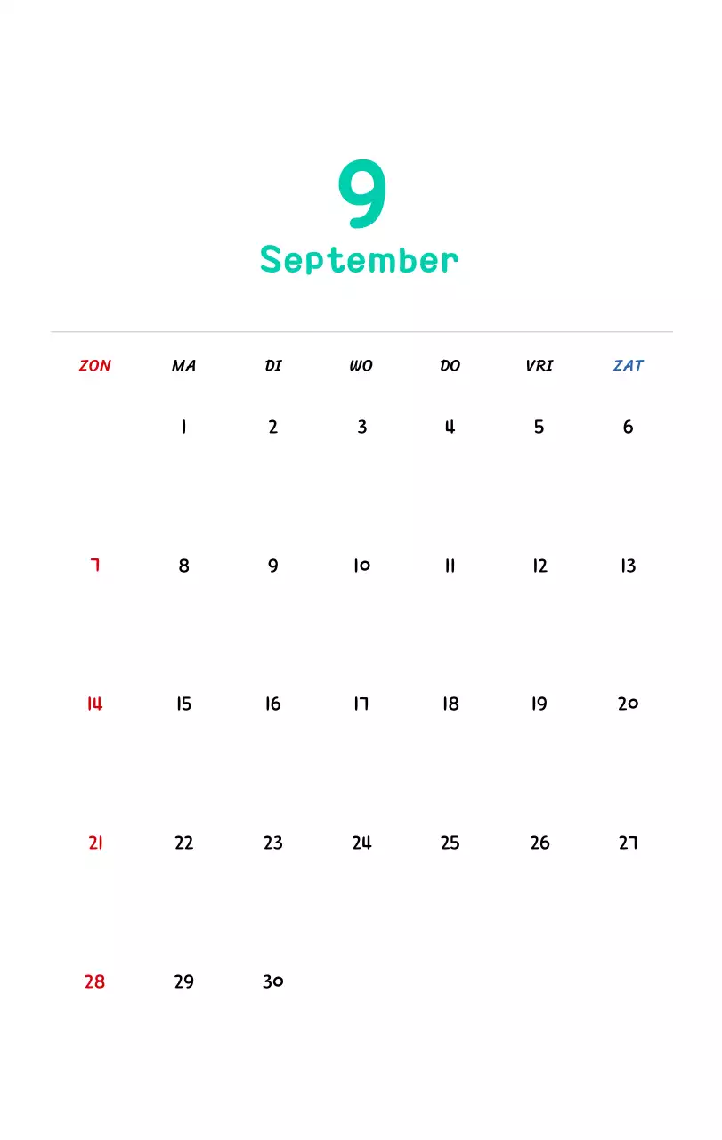 Nieuwjaarskalender met schattige illustraties