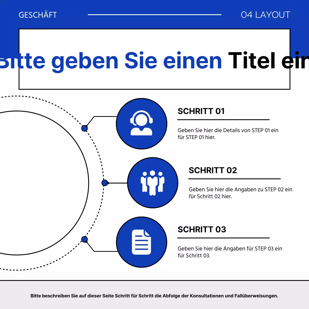 Ein einfaches Geschäftsanschreiben in Blau und Grau