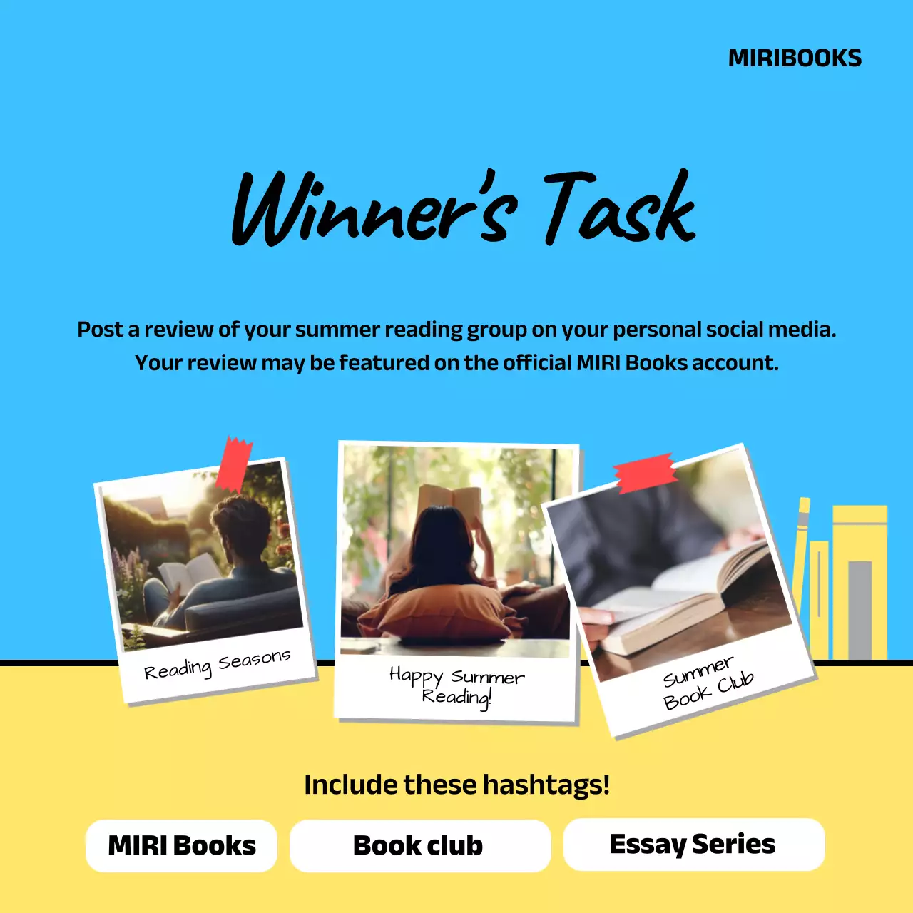 Blue Trendy Book Promotion Instagram Carousel