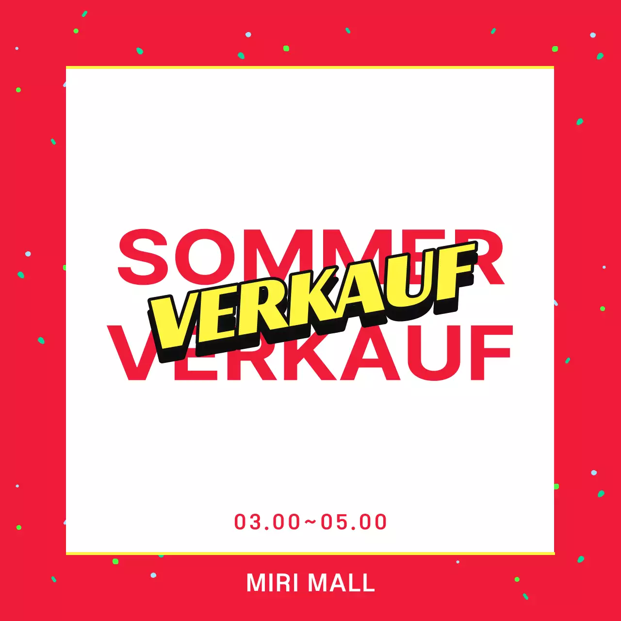 Förderung des Sommerschlussverkaufs mit roten Akzenten