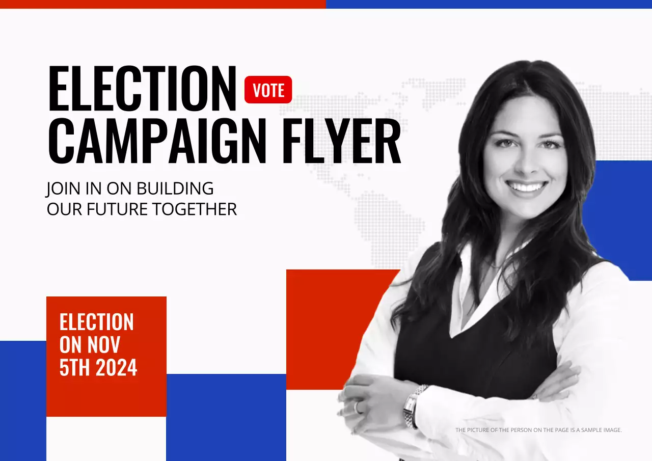 Poster Promosi Pemilu Modern Merah