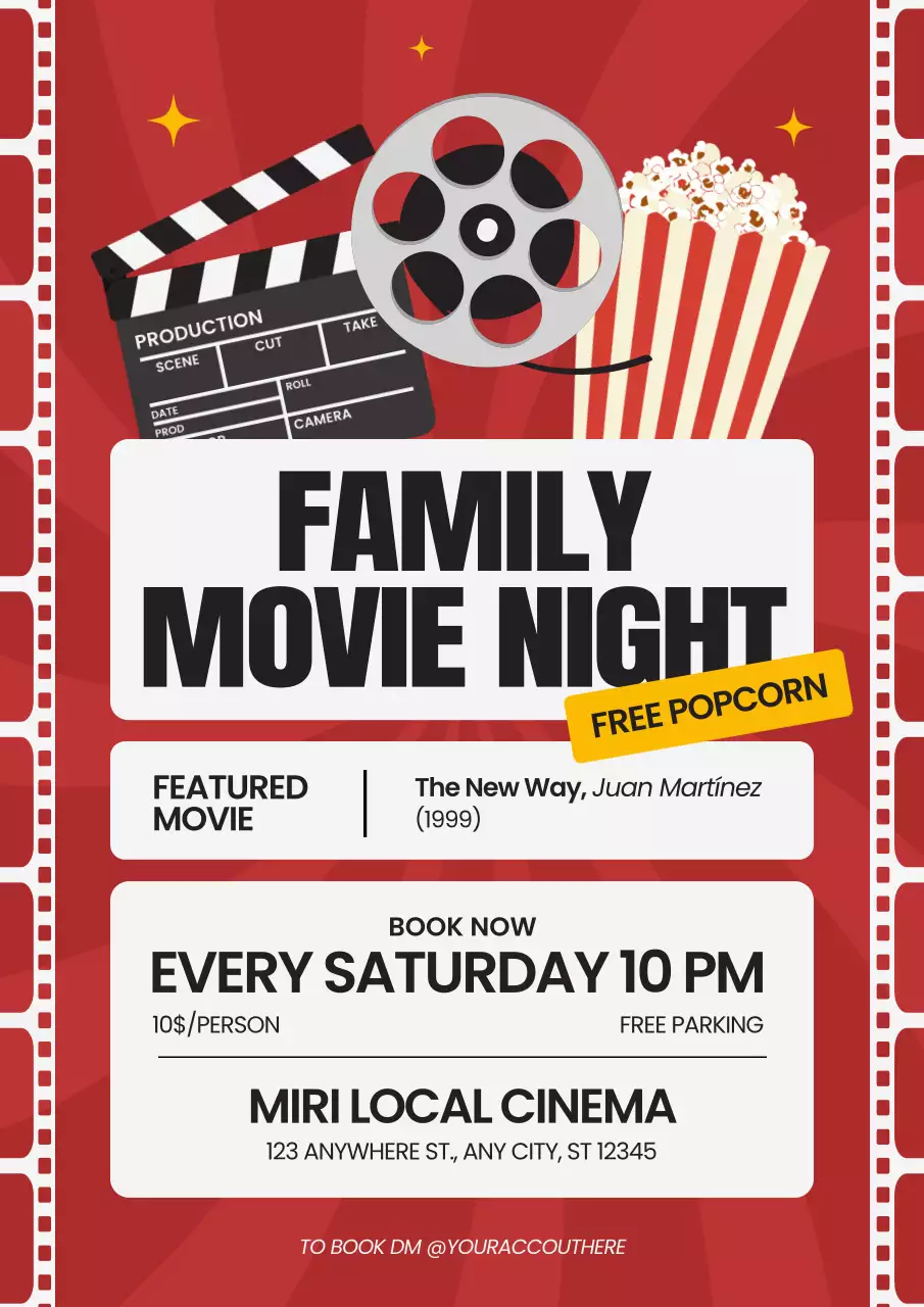 Red Retro Movie Event Poster