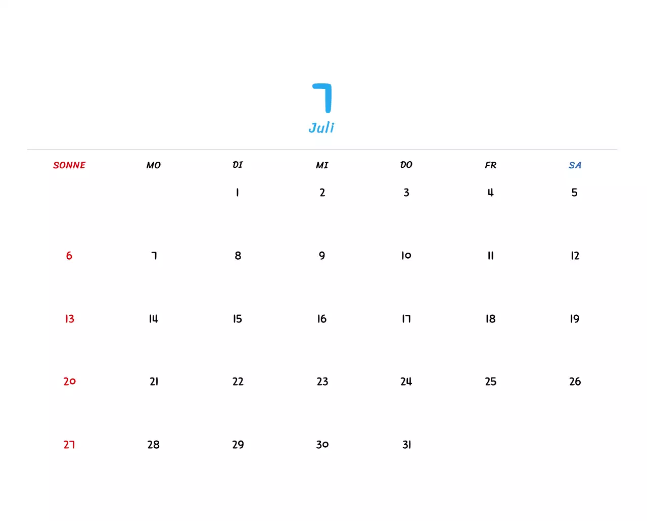 Neujahrskalender mit niedlichen Illustrationen