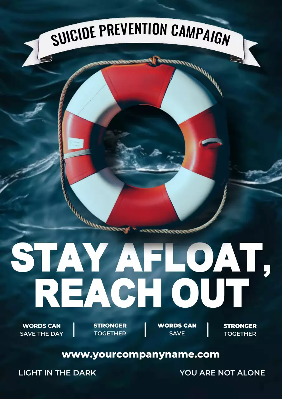 Red Modern Mental Health Promotion Poster