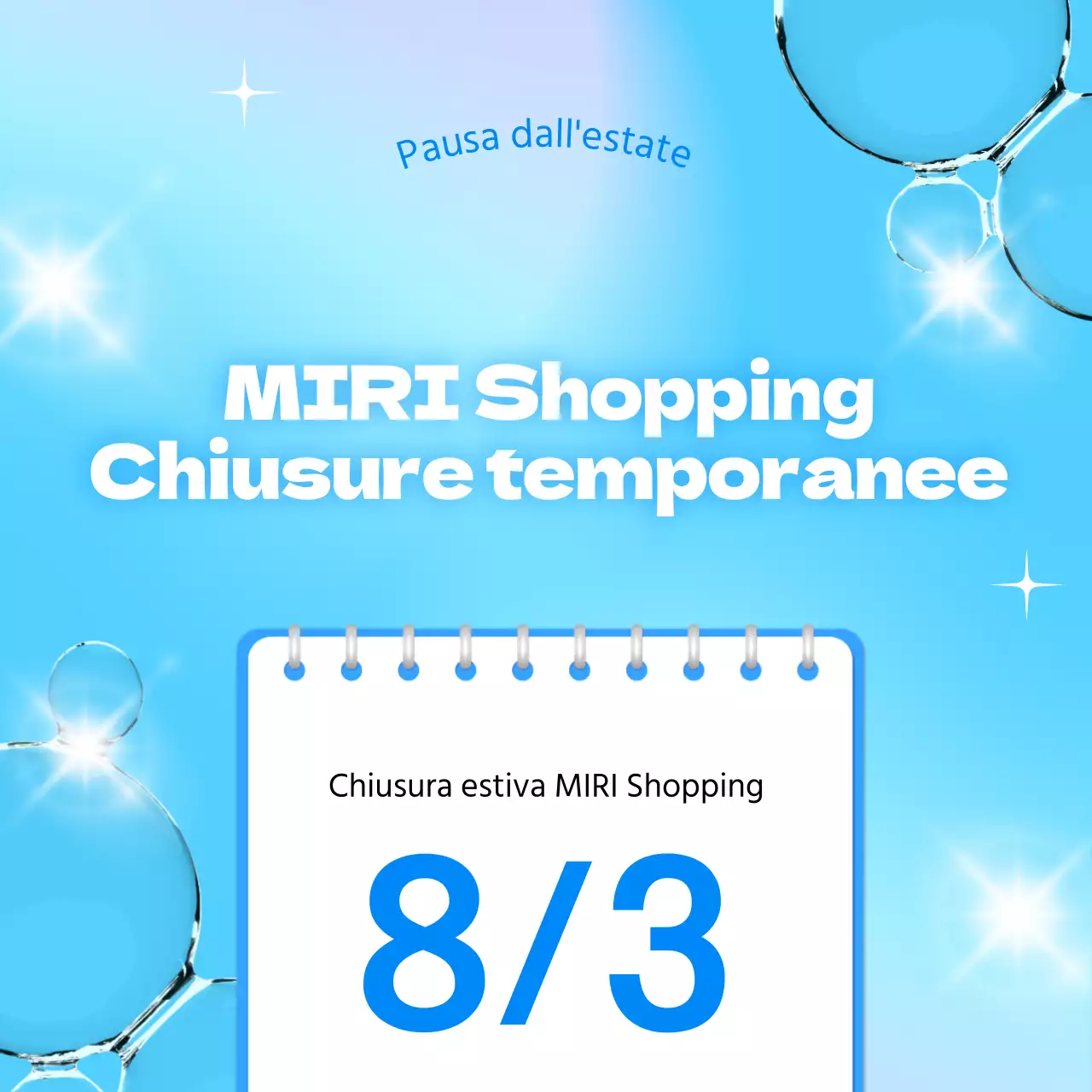 Promuovere un evento estivo in blu e bianco