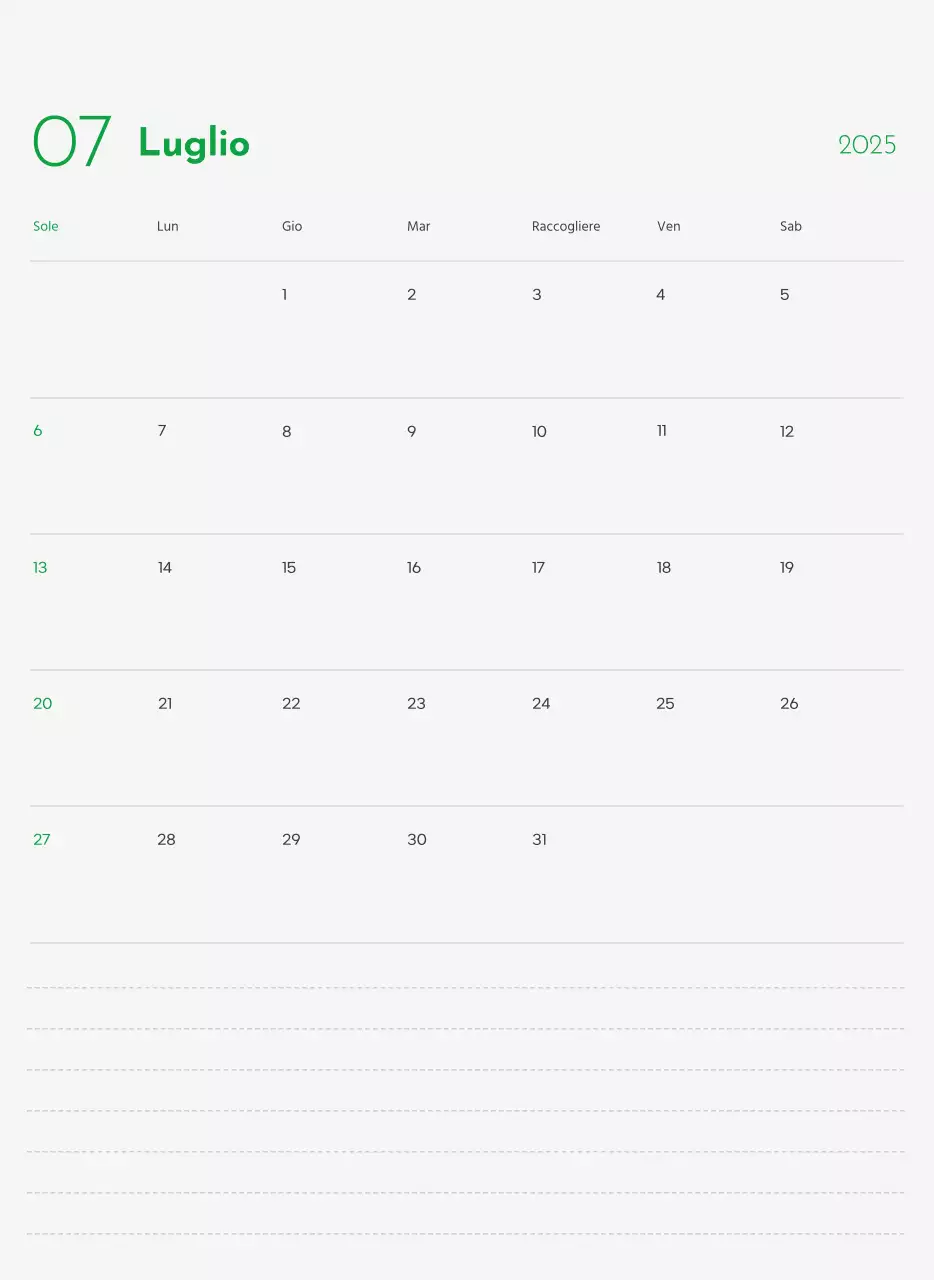 Un calendario con la foto di un cucciolo e un simpatico messaggio in colore verde.