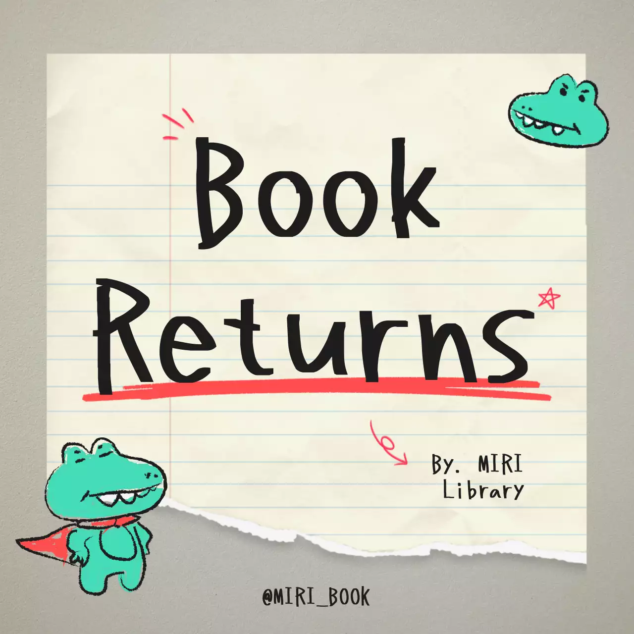 Mint Cute Book Notice Social Media Post