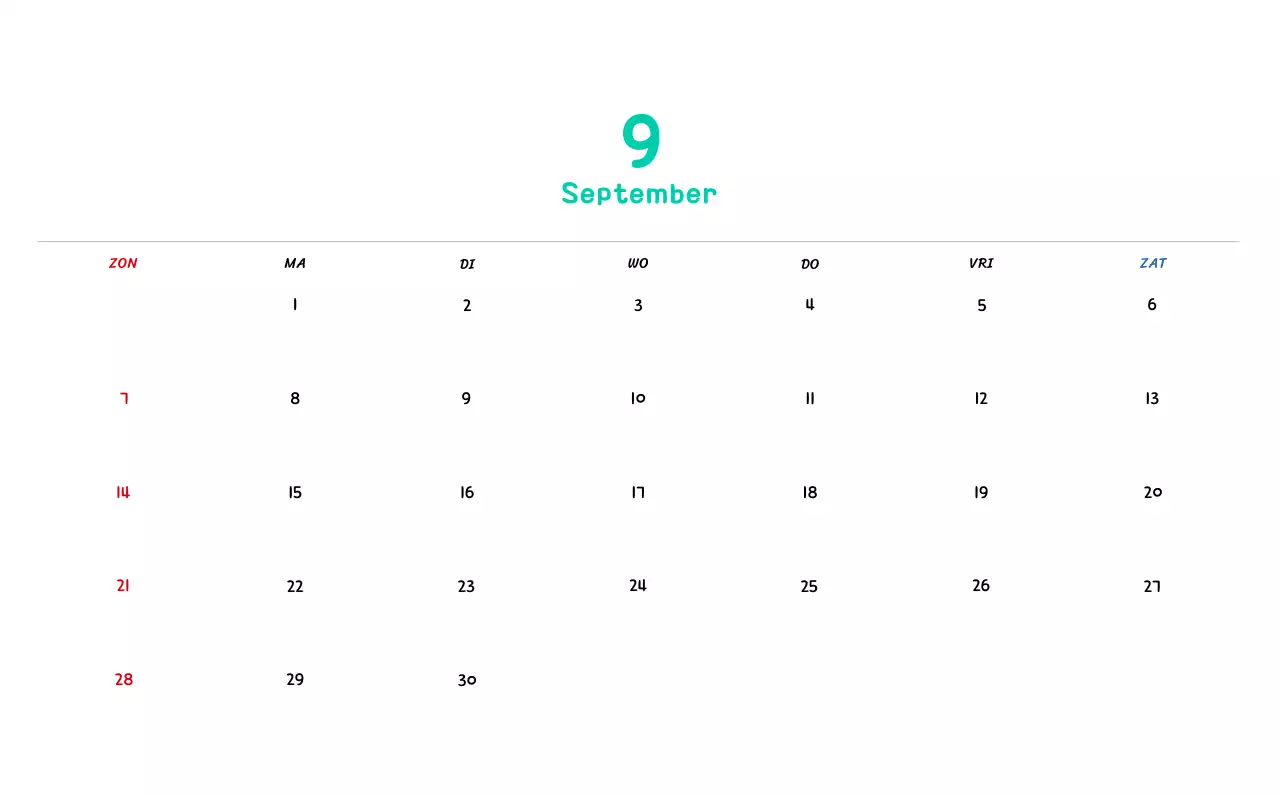 Nieuwjaarskalender met schattige illustraties