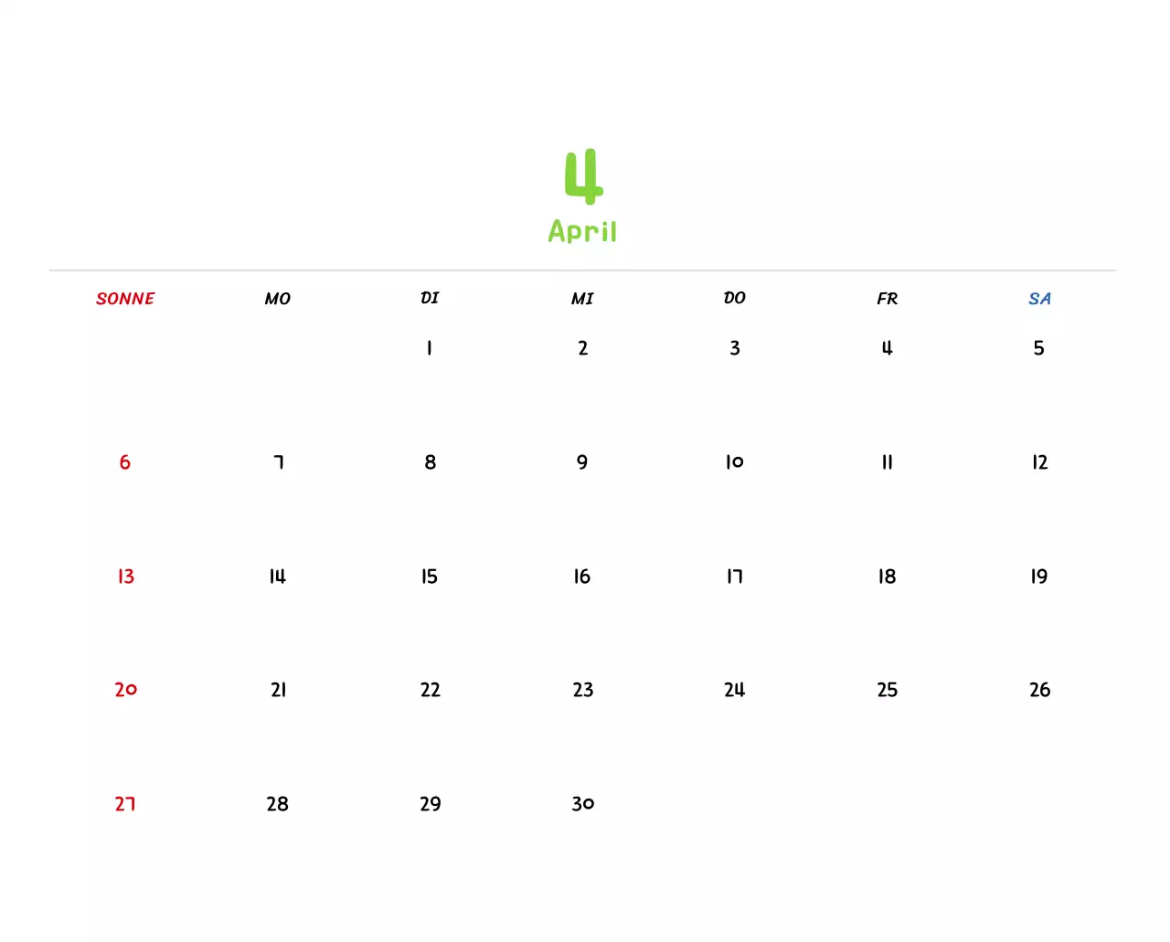 Neujahrskalender mit niedlichen Illustrationen