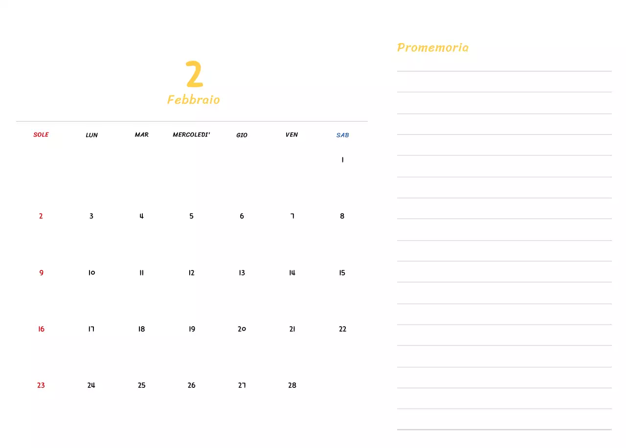 Calendario di Capodanno con simpatiche illustrazioni