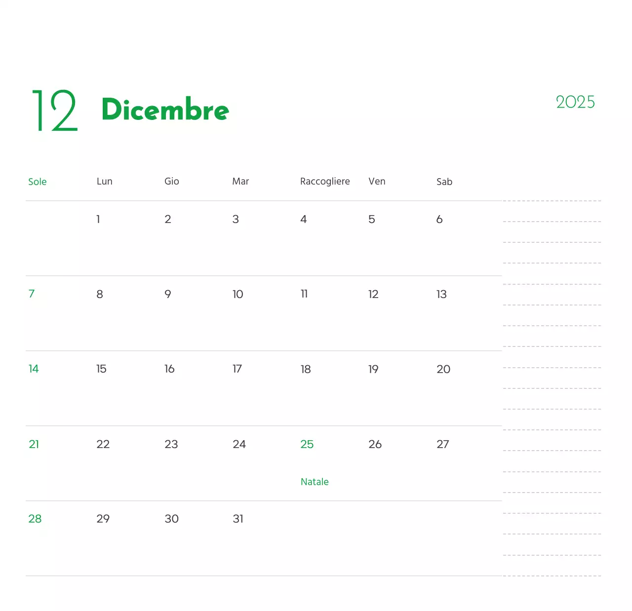 Un calendario con la foto di un cucciolo e un simpatico messaggio in colore verde.