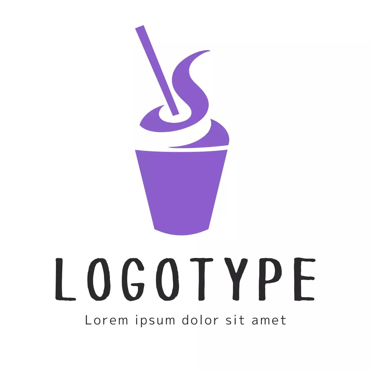 Purple Minimal Ice Cream Logo