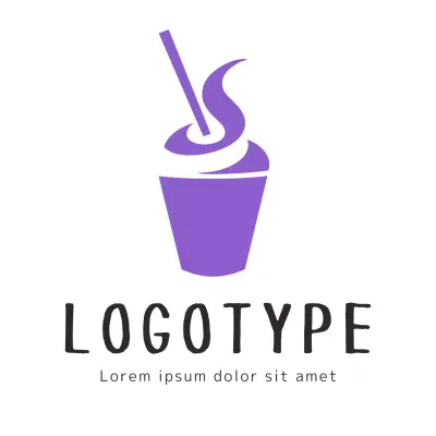 Purple Minimal Ice Cream Logo
