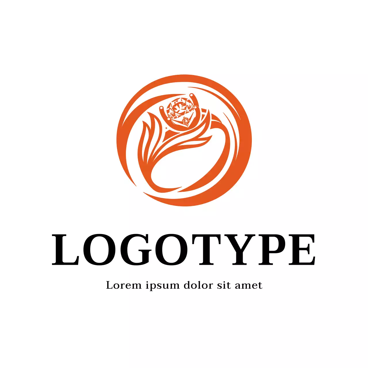 Orange Abstract Design Logo