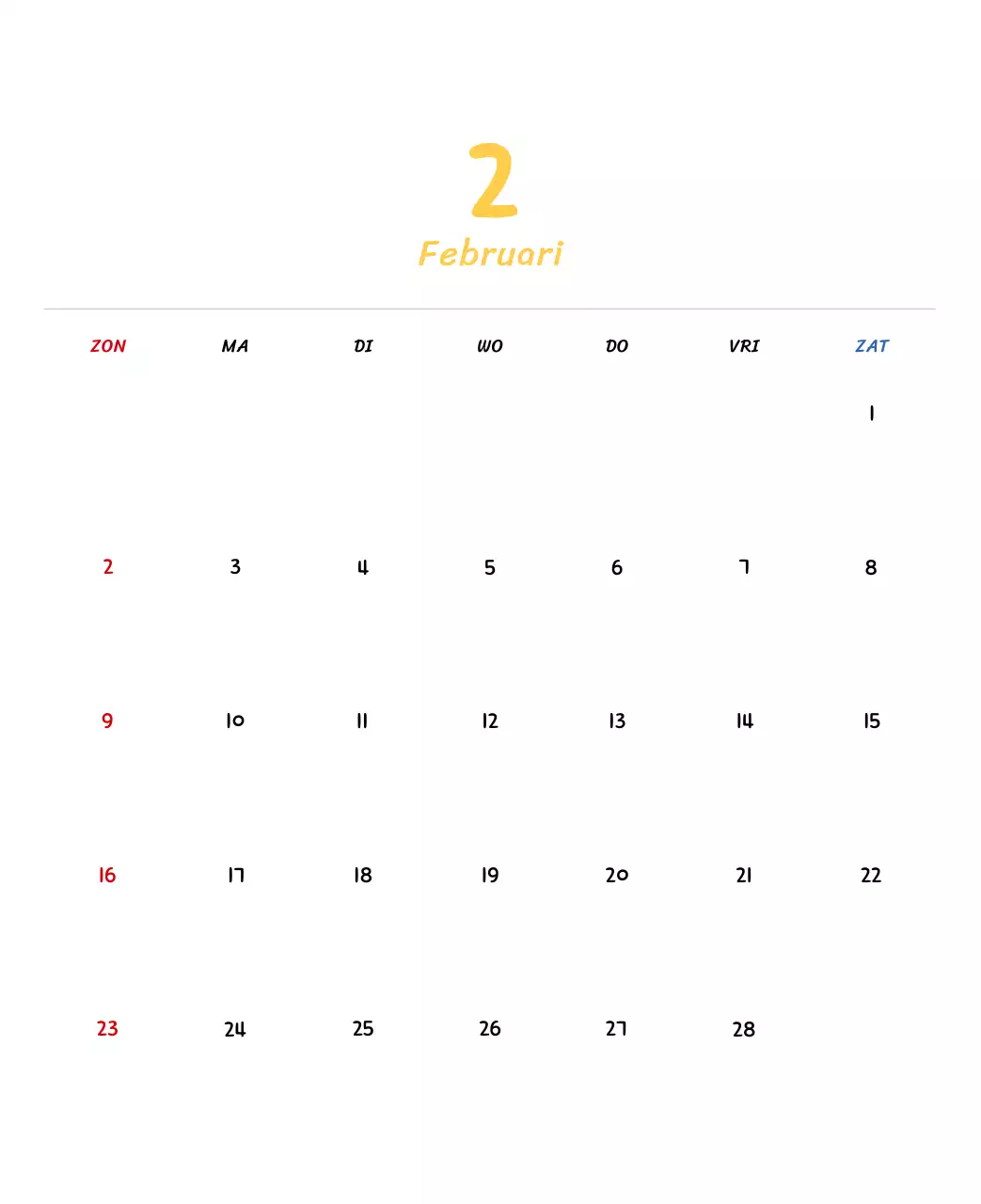 Nieuwjaarskalender met schattige illustraties